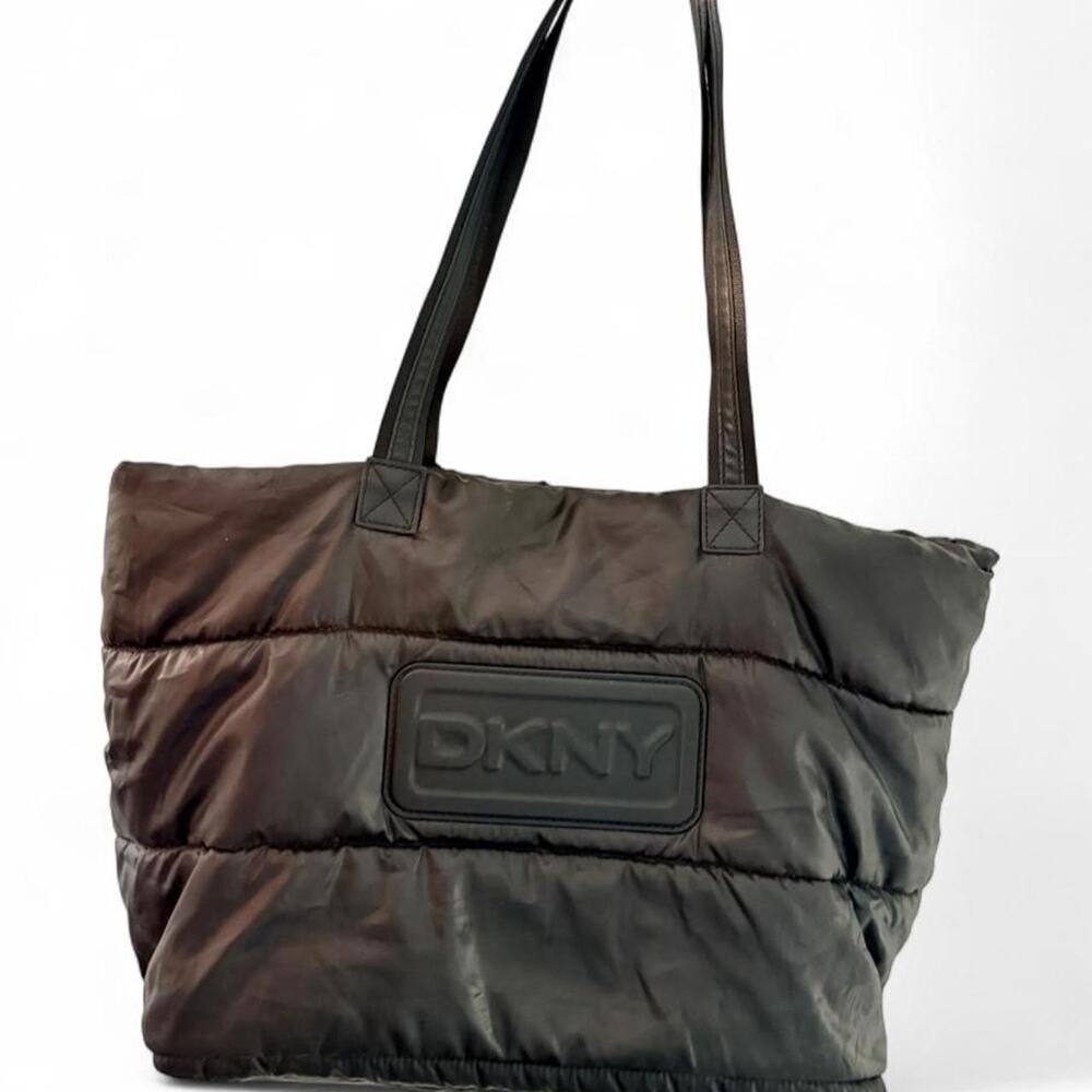 Dkny black puffer tote bag